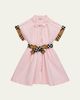 Burberry Girl's Check Trim Cotton Shirt Dress - 1