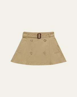 Burberry Girl's Katey Cotton Trench Skirt