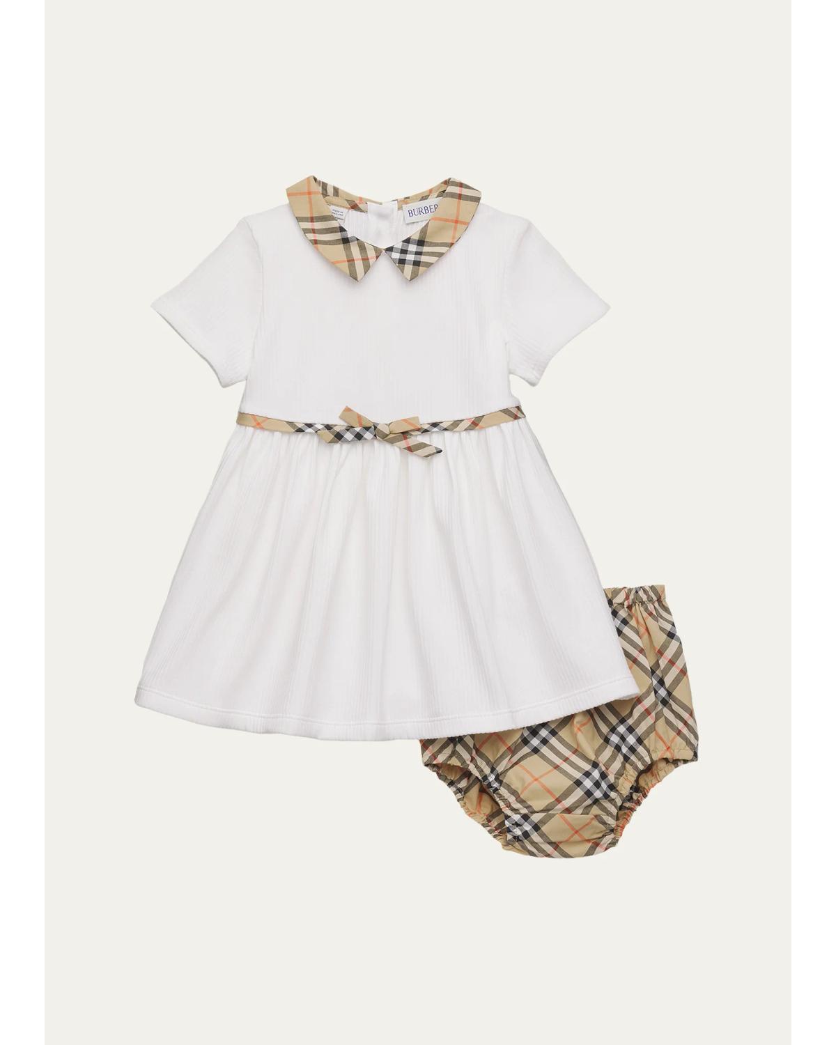 Burberry Girl's Orla Check Dress & Bloomers Set