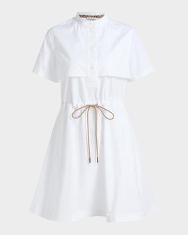 Burberry Isotta Drawstring Short-Sleeve Mini Shirtdress