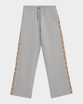 Burberry Jodie Check Side-Stripe Straight-Leg Track Pants