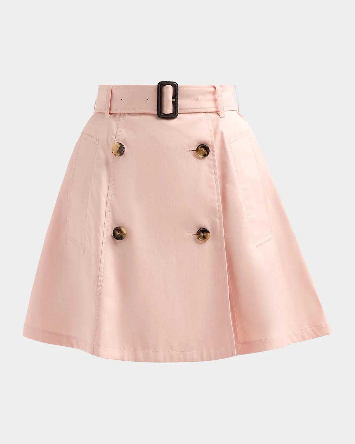 Burberry Josselyn Cotton Gabardine Trench Mini Skirt