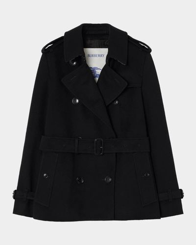 Burberry Kensington Belted Cashmere Short Trench Jacket