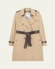 Burberry Kensington Leather-Trim Double-Breasted Trench Coat - 1