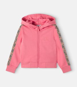 Burberry Kids Burberry Kids Burberry Check EKD cotton zip-up hoodie