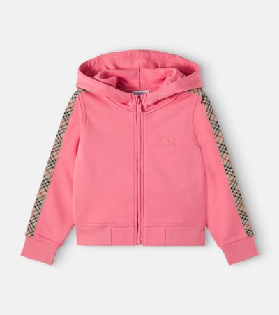 Burberry Kids Burberry Kids Burberry Check EKD cotton zip-up hoodie