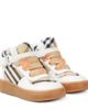 Burberry Kids Burberry Kids Burberry Check leather and canvas sneakers - 1