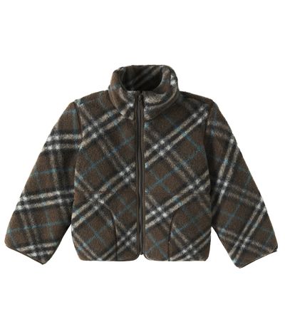 Burberry Kids Burberry Kids Burberry Check wool-blend fleece jacket