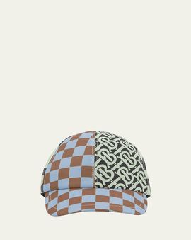 Burberry Kid's Checkerboard TB Monogram Baseball Cap