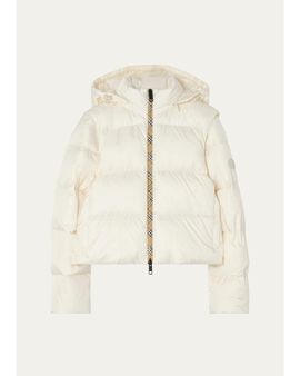 Burberry Langdale Check Convertible Puffer Jacket