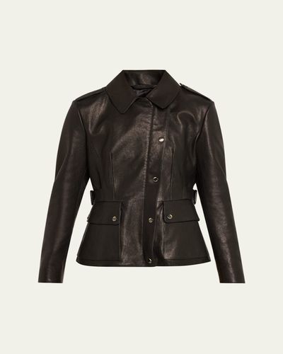 Burberry Leyton Lamb Leather Trench Jacket