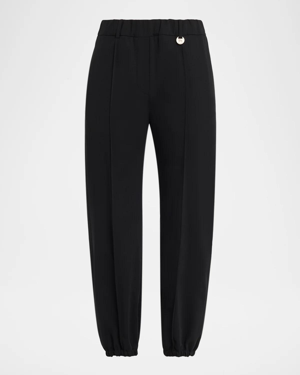 Burberry Lidian Wool Straight-Leg Crop Jogger Pants