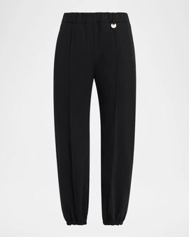 Burberry Lidian Wool Straight-Leg Crop Jogger Pants