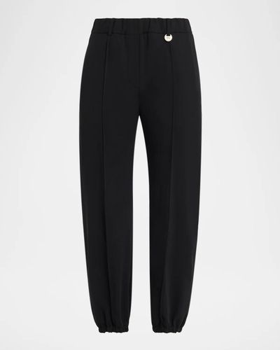 Burberry Lidian Wool Straight-Leg Crop Jogger Pants