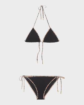 Burberry Mata Check-Trim Triangle Bikini Set