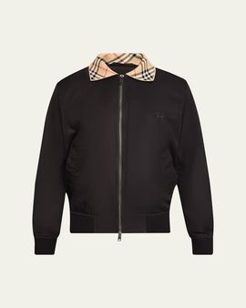 Burberry Men's Glenfields Nylon Check-Collar Blouson