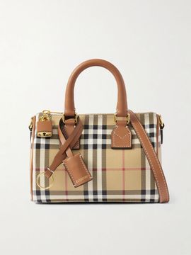 BURBERRY Mini Bowling leather-trimmed checked bag