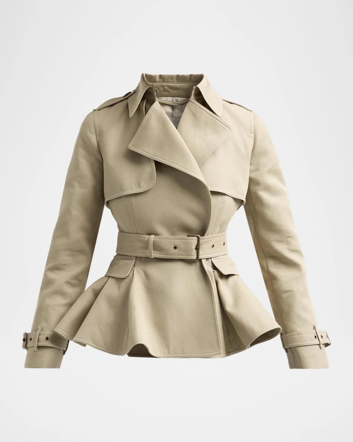 Burberry Pembury Peplum Short Trench