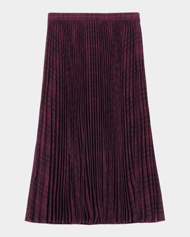 Burberry Petal Pleated Plaid Midi Skirt