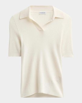 Burberry Rain Rib-Knit Cashmere Polo Shirt