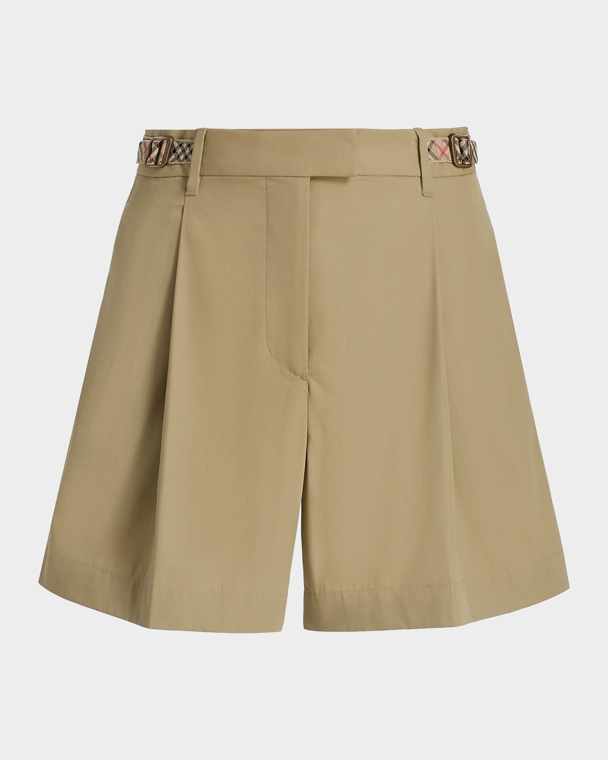 Burberry Raina Pleated Buckle Shorts
