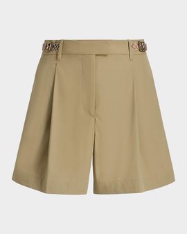 Burberry Raina Pleated Buckle Shorts