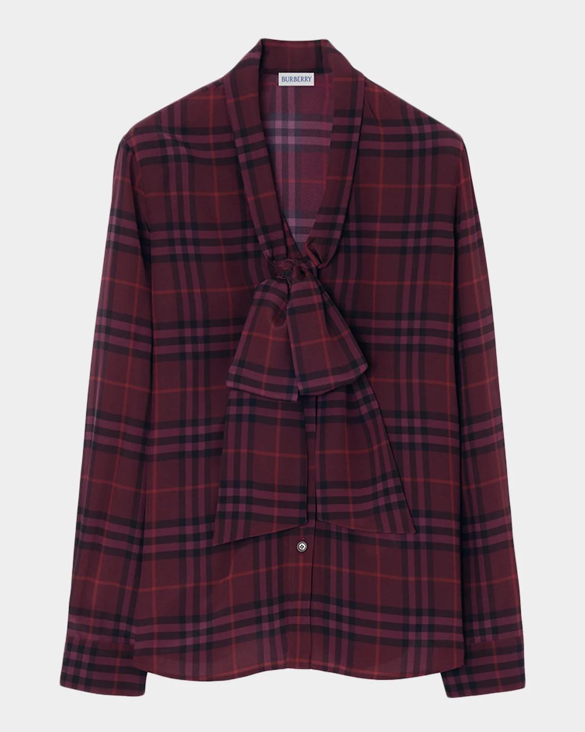 Burberry Rhiannon Check Silk Blouse