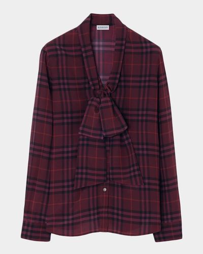 Burberry Rhiannon Check Silk Blouse