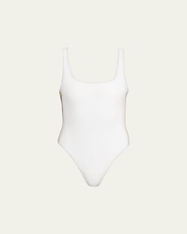 Burberry Sorcha Check Trim One-Piece Swimsuit