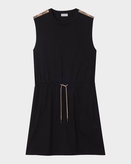 Burberry Tabitha Check-Trim Drawstring Mini Dress