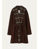 Burberry Verona Check Lapels Belted Double-Wool Wrap Coat - 1