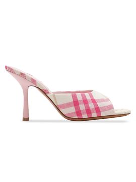 Burberry Women's 90MM Check Linen Mules
