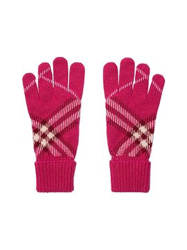 Burberry Women's Cashmere-Blend Check Gloves