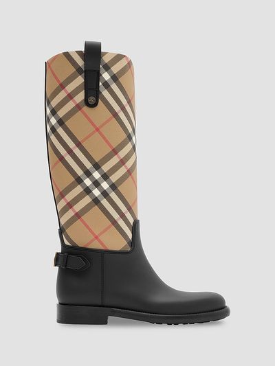 Burberry Women's Cavalier Check Knee-High Boots