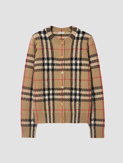 Burberry Women's Check Cashmere Cardigan