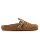 Burberry Women's Check Shearling Lined Suede Urchin Clogs - 1