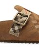 Burberry Women's Check Shearling Lined Suede Urchin Clogs - 6