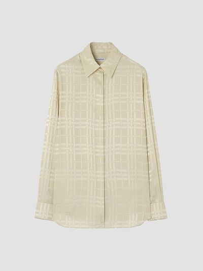 Burberry Women's Check Silk Classic-Fit Shirt