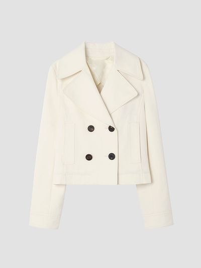 Burberry Women's Cotton Double-Breasted Crop Jacket