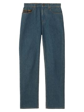 Burberry Women's Dalia Checked-Pocket EKD Straight Jeans