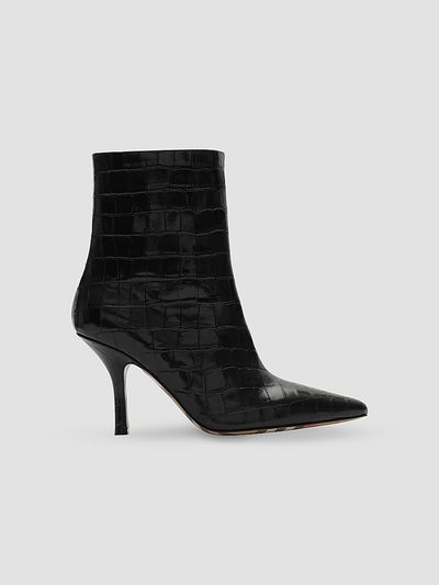 Burberry Women's Dame 90MM Crocodile-Embossed-Leather Ankle Boots