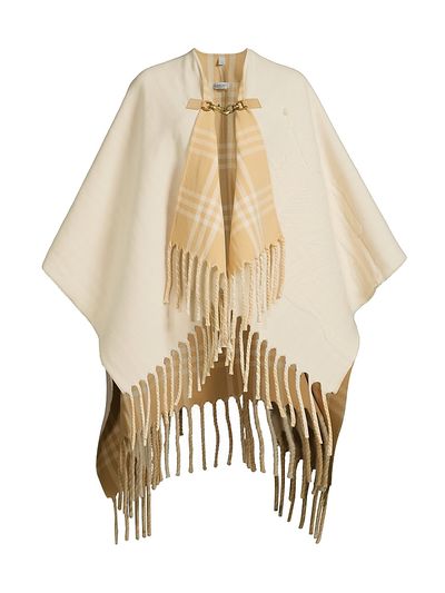 Burberry Women's EKD Fil Coupé Wool Cape