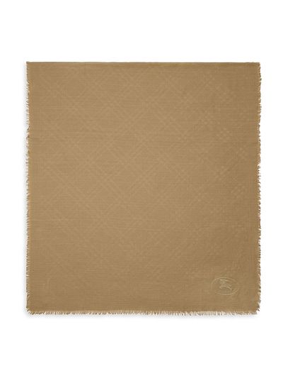 Burberry Women's Fringed Check Wool Scarf