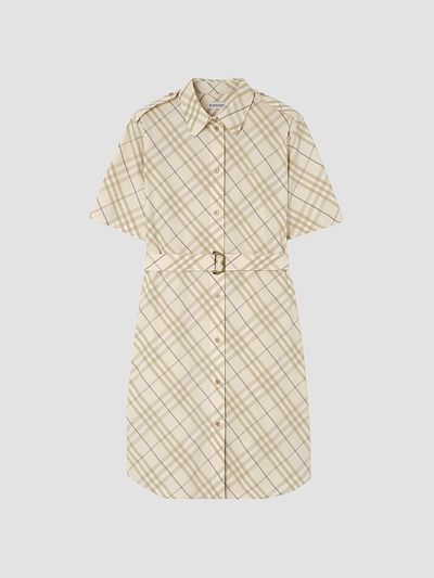 Burberry Women's Georgina Check Belted Cotton Mini Shirtdress