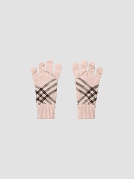 Burberry Women's Heritage Check Cashmere-Blend Gloves