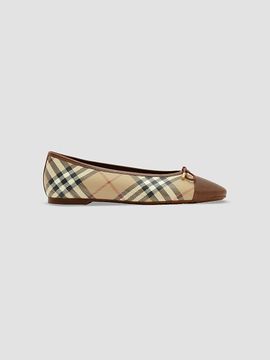 Burberry Women's Highgate Check Canvas Ballet Flats