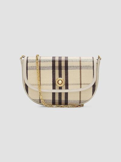 Burberry Women's Highlands Check Chain-Strap Crossbody Bag