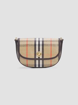 Burberry Women's Highlands Mini Check Cotton-Blend Shoulder Bag