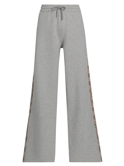 Burberry Women's Jodie Check Wide-Leg Sweatpants