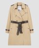 Burberry Women's Kensington Leather-Trim Mid-Length Trench Coat - 1